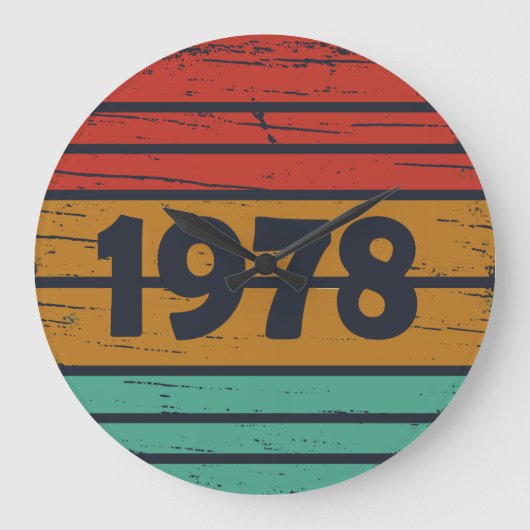 1978生まれ年のヴィンテージ誕生日ギフト ラージ壁時計 (正面)