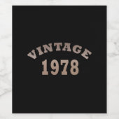 1978生まれ年のヴィンテージ誕生日ギフト ワインラベル (シングルラベル)