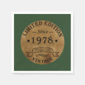 1978生まれ年のヴィンテージ スタンダードカクテルナプキン (正面)
