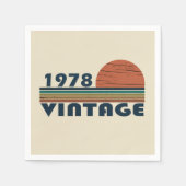 1978生まれ年のヴィンテージ スタンダードカクテルナプキン (正面)