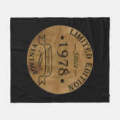 1978生まれ年のヴィンテージ フリースブランケット (正面(横))