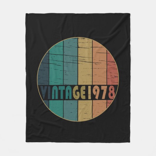 1978生まれ年のヴィンテージ フリースブランケット (正面)