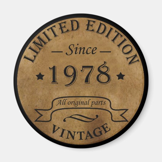 1978生まれ年のヴィンテージ マグネット (正面)