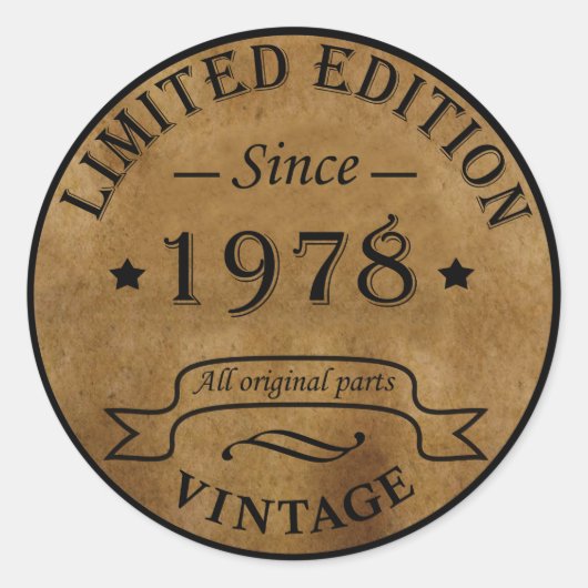 1978生まれ年のヴィンテージ ラウンドシール (正面)