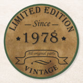 1978生まれ年のヴィンテージ ラウンドペーパーコースター (正面)