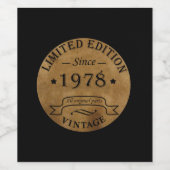 1978生まれ年のヴィンテージ ワインラベル (シングルラベル)