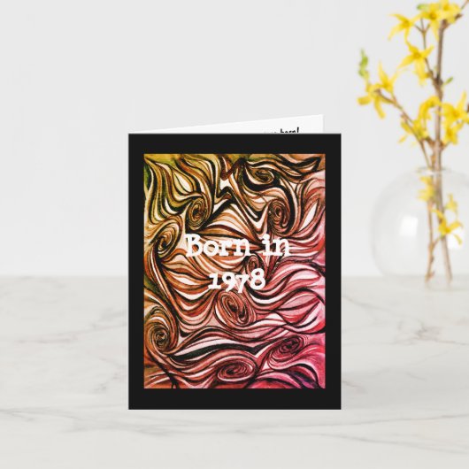 1978生まれ年の誕生日おもしろい事実 カード (黄色い花)