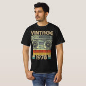 1978生まれ年無線レトロ、1978年誕生日ギフト Tシャツ (正面フル)