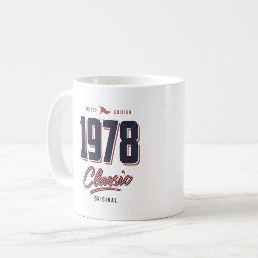 1978生まれ年誕生日 コーヒーマグカップ (正面左)