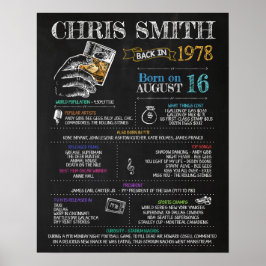 1978生まれ年、42歳の誕生日パーティーに男性のサイン ポスター