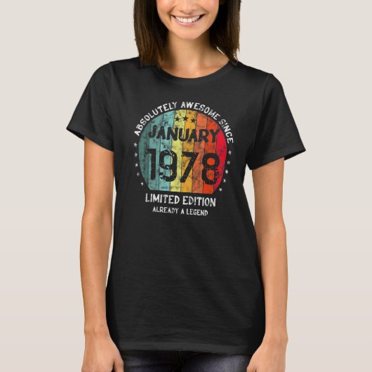 1978素晴らし年1月以来の男性の女性Bi Tシャツ (正面)