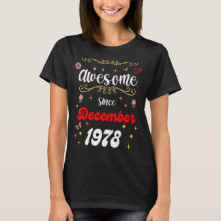 1978素晴らし年12月の誕生日の花&しかし Tシャツ