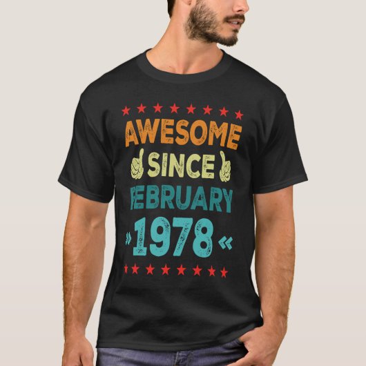 1978素晴らし年2月45歳から45歳 Tシャツ (正面)