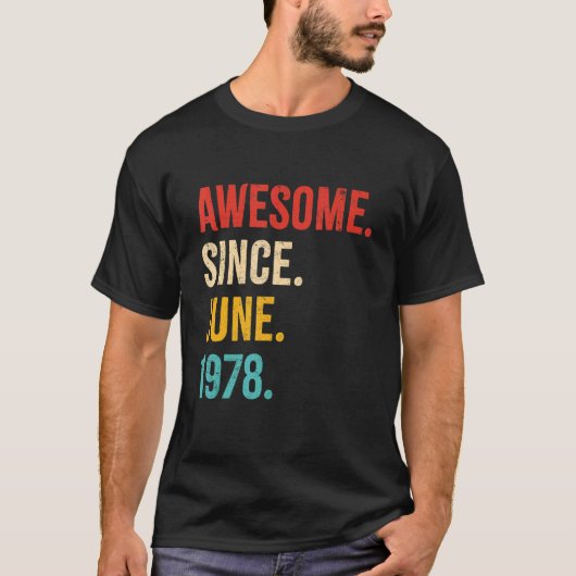 1978素晴らし年6月以来ヴィンテージ44誕生日44 Y Tシャツ (正面)