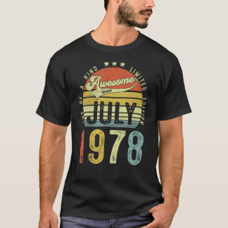 1978素晴らし年7月以来ヴィンテージ44誕生日 Tシャツ