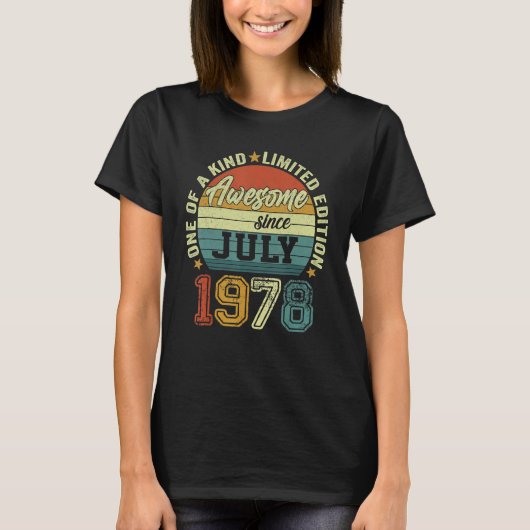 1978素晴らし年7月44誕生日44歳から Tシャツ (正面)