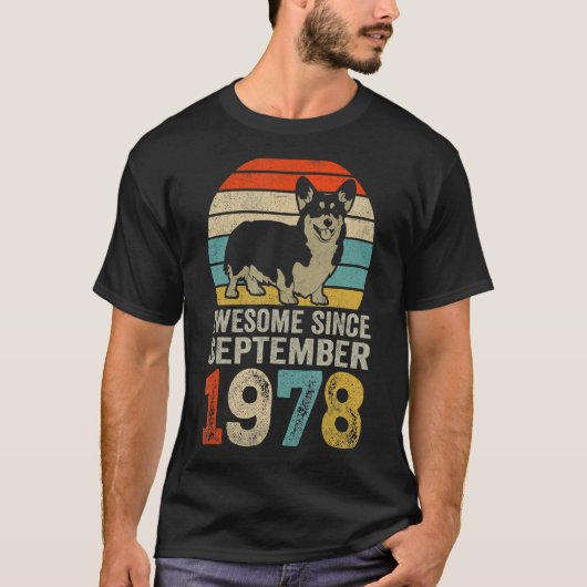 1978素晴らし年9月44th誕生日犬 tシャツ (正面)