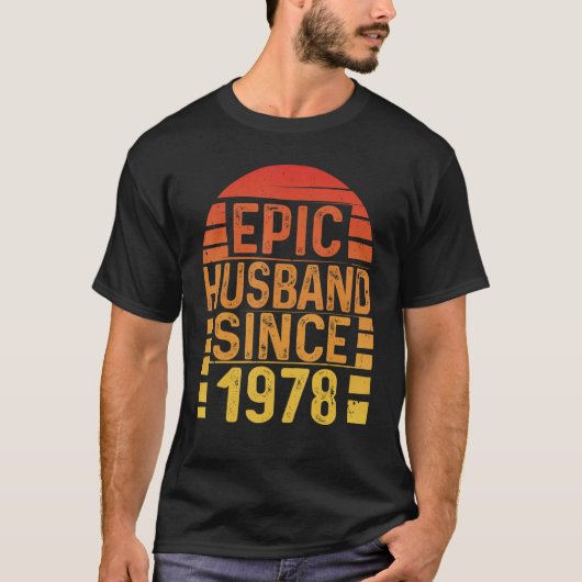 1978結婚年V以来のメンズの記念日の叙事詩の夫 Tシャツ (正面)