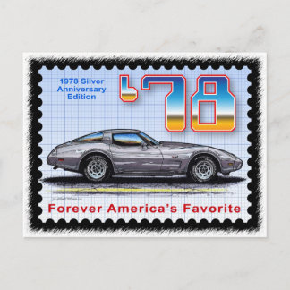 1978銀製記念日の特集号コルベット ポストカード
