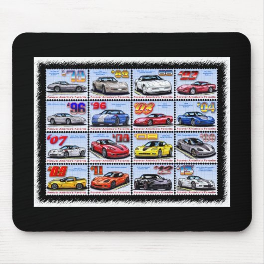 1978-2013特集号のコルベットのモンタージュ マウスパッド (正面)