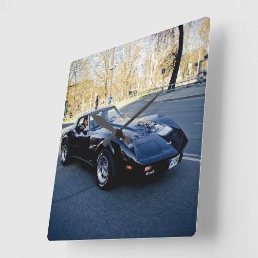 1979コルベットクラシックスポーツスカー スクエア壁時計 (傾斜)