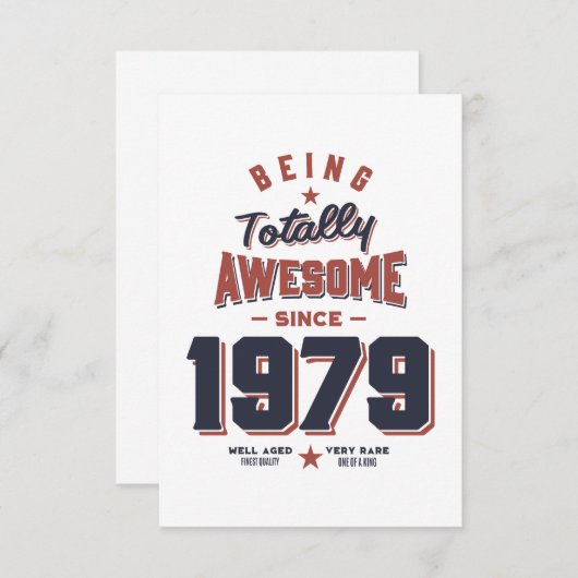 1979年から素晴らし完全に誕生日 出欠カード (正面/裏面)