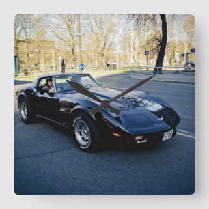 1979年のコルベットのクラシックSportscar スクエア壁時計