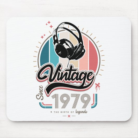1979年のヘッドフォン以来のヴィンテージ マウスパッド (正面)