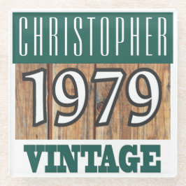 1979年の名前Glass Coasterヴィンテージ ガラスコースター