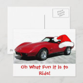 1979年クリスマスレッドコルベット シーズンポストカード (正面/裏面)