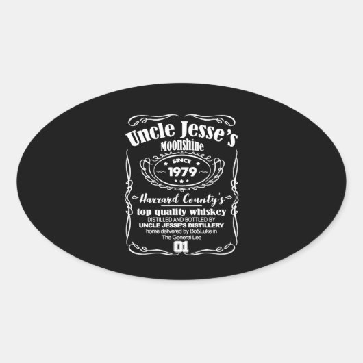 1979年以来のジェシーおじさんのムーンシャイン 楕円形シール (正面)