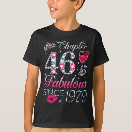 1979年生まれのファビュラス46歳 46歳の誕生日プレゼント Tシャツ (正面)
