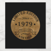 1979年生まれのヴィンテージ誕生日 ワインラベル (シングルラベル)