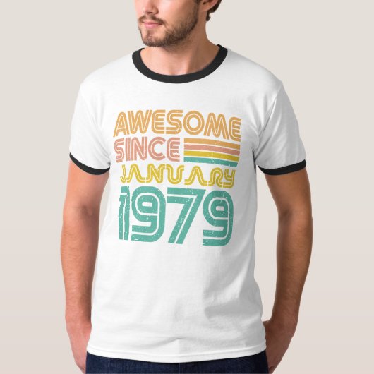 1979年1月生まれのスゴイ人 誕生年 Tシャツ (正面)
