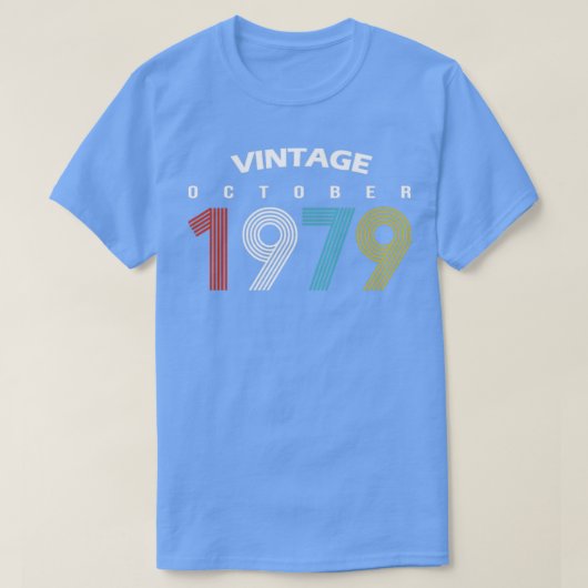 1979年10月ヴィンテージ誕生日GIF Tシャツ (デザイン正面)
