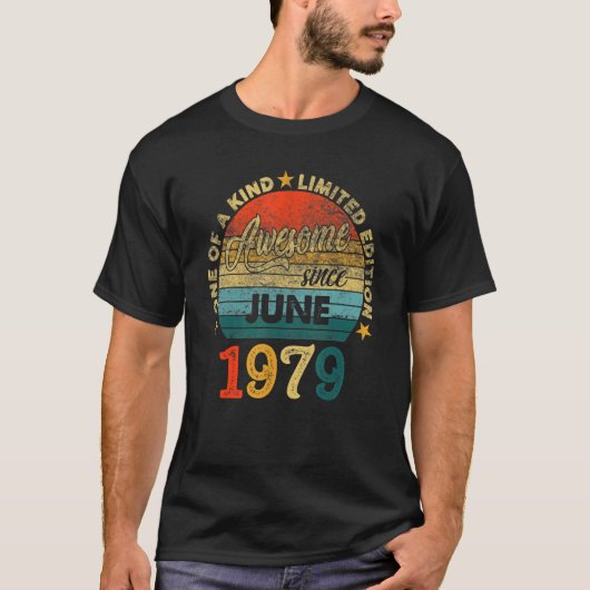1979年6月以素晴らし降43歳誕生日 Tシャツ (正面)