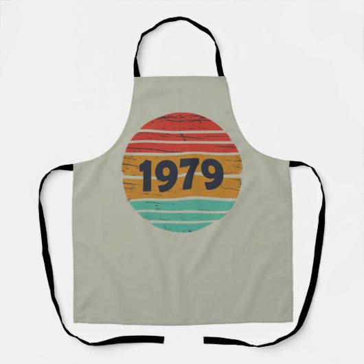 1979生まれ年のヴィンテージ誕生日ギフト エプロン (正面)