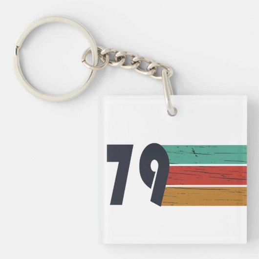 1979生まれ年のヴィンテージ誕生日ギフト キーホルダー (正面)