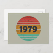 1979生まれ年のヴィンテージ誕生日ギフト シーズンポストカード (正面/裏面)
