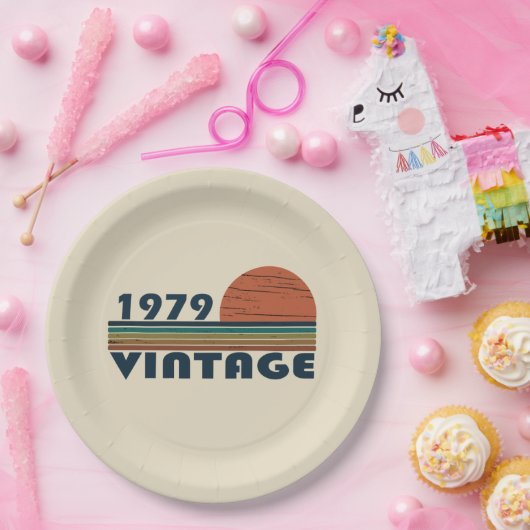 1979生まれ年のヴィンテージ誕生日ギフト ペーパープレート (パーティー)