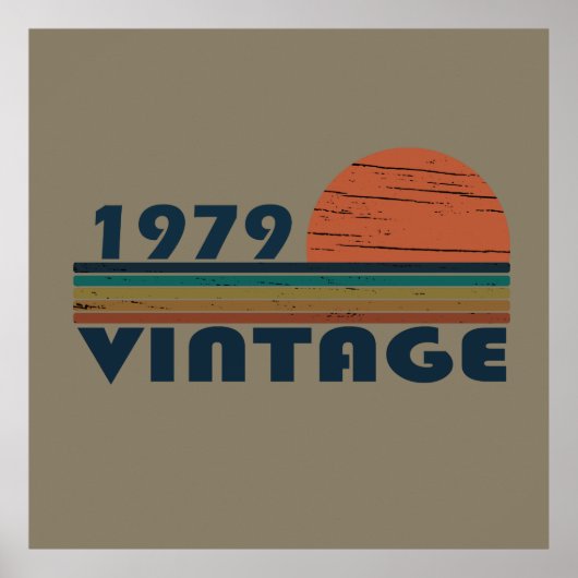 1979生まれ年のヴィンテージ誕生日ギフト ポスター (正面)
