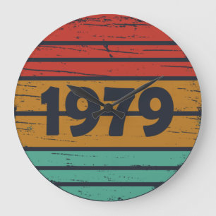 1979生まれ年のヴィンテージ誕生日ギフト ラージ壁時計