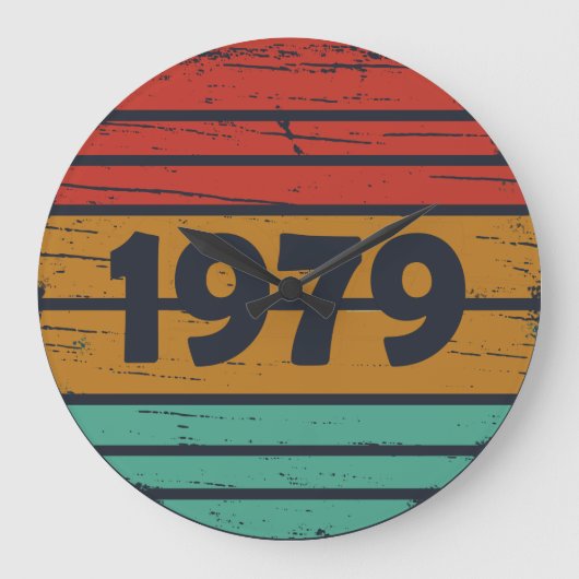1979生まれ年のヴィンテージ誕生日ギフト ラージ壁時計 (正面)