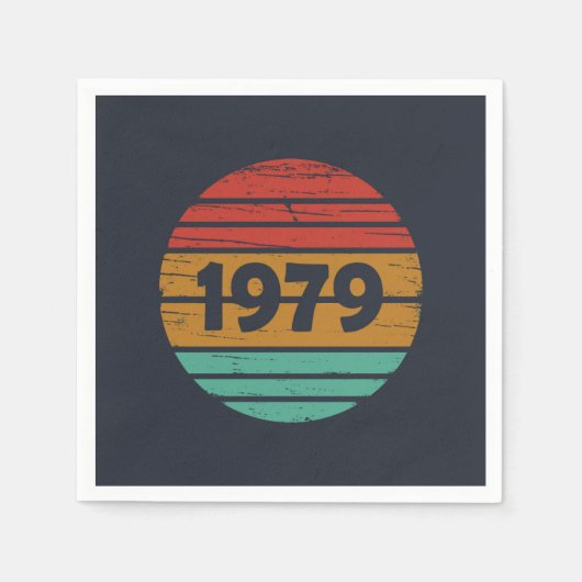 1979生まれ年のヴィンテージ スタンダードカクテルナプキン (正面)
