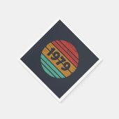 1979生まれ年のヴィンテージ スタンダードカクテルナプキン (角)