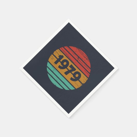 1979生まれ年のヴィンテージ スタンダードカクテルナプキン (角)