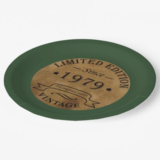 1979生まれ年のヴィンテージ ペーパープレート (アングル)