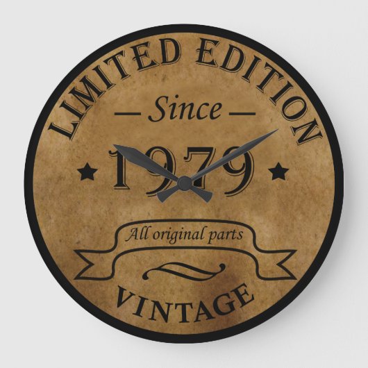 1979生まれ年のヴィンテージ ラージ壁時計 (正面)