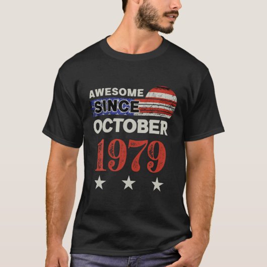 1979素晴らし年ヴィンテージ米国国旗クラシック10月 Tシャツ (正面)