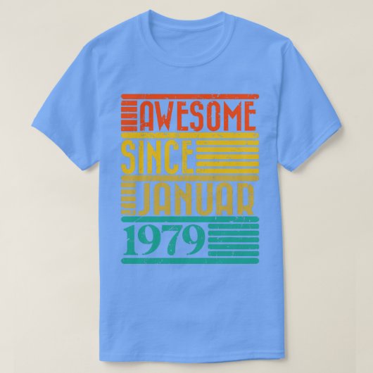 1979素晴らし年1月以来45歳45誕生 Tシャツ (デザイン正面)